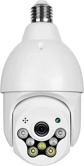 Smart 4G Ultra HD Wireless IP Security Bulb Camera for Indoor & Outdoor - 360° 2.4Ghz with PTZ, Color Night Vision, Two-Way Audio, Motion Detection Alarm